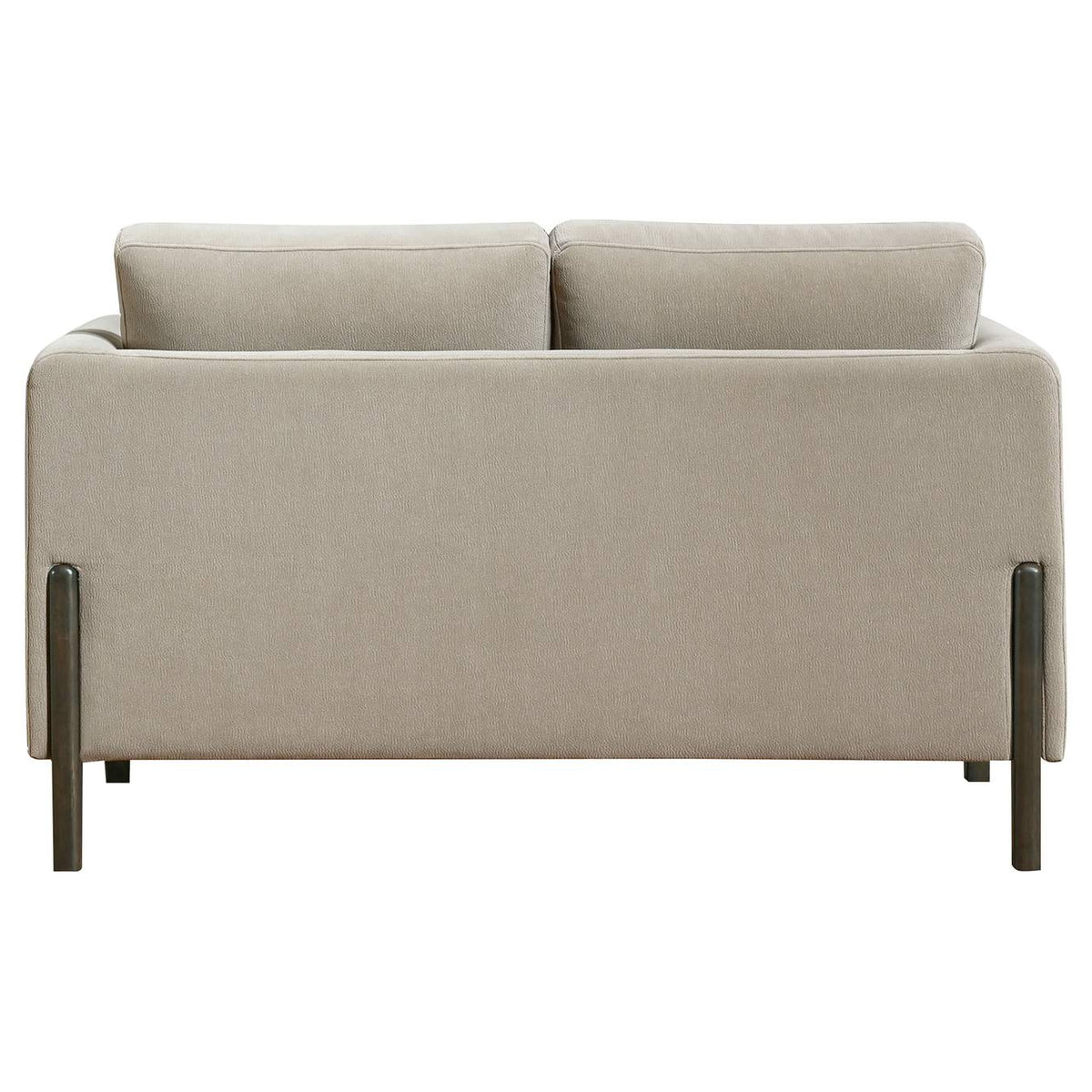 511102 Islington Fabric Upholstered Panel Arm Loveseat Taupe
