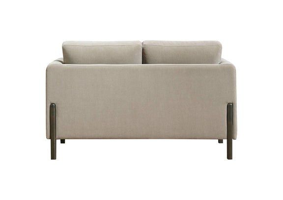 511102 Islington Fabric Upholstered Panel Arm Loveseat Taupe