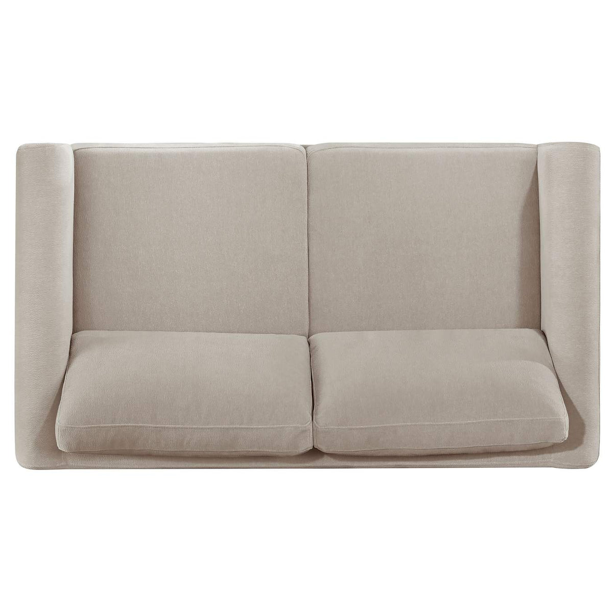 511102 Islington Fabric Upholstered Panel Arm Loveseat Taupe