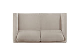511102 Islington Fabric Upholstered Panel Arm Loveseat Taupe