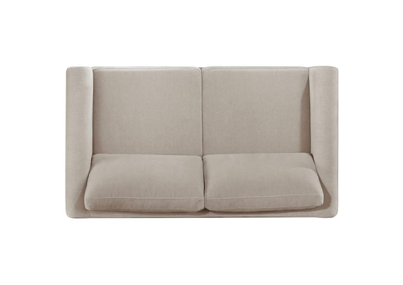 511102 Islington Fabric Upholstered Panel Arm Loveseat Taupe