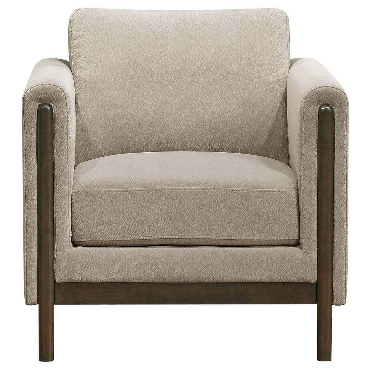 511103 Islington Fabric Upholstered Panel Arm Accent Chair Taupe