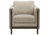 511103 Islington Fabric Upholstered Panel Arm Accent Chair Taupe