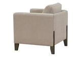 511103 Islington Fabric Upholstered Panel Arm Accent Chair Taupe