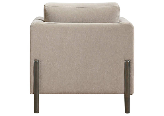 511103 Islington Fabric Upholstered Panel Arm Accent Chair Taupe