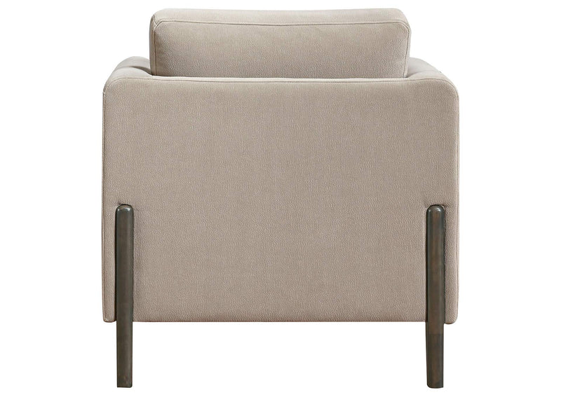 511103 Islington Fabric Upholstered Panel Arm Accent Chair Taupe