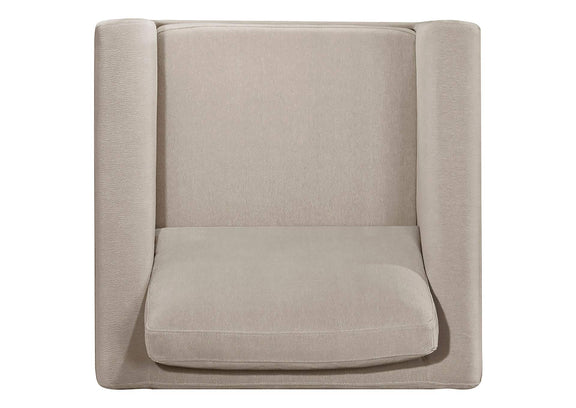 511103 Islington Fabric Upholstered Panel Arm Accent Chair Taupe