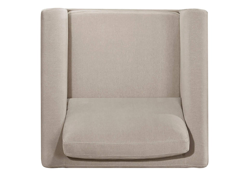 511103 Islington Fabric Upholstered Panel Arm Accent Chair Taupe
