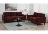 511211-S2 Ruth 2-piece Fabric Upholstered Track Arm Sofa Rust Red