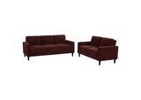 511211-S2 Ruth 2-piece Fabric Upholstered Track Arm Sofa Rust Red