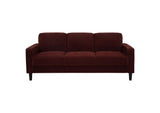 511211-S2 Ruth 2-piece Fabric Upholstered Track Arm Sofa Rust Red