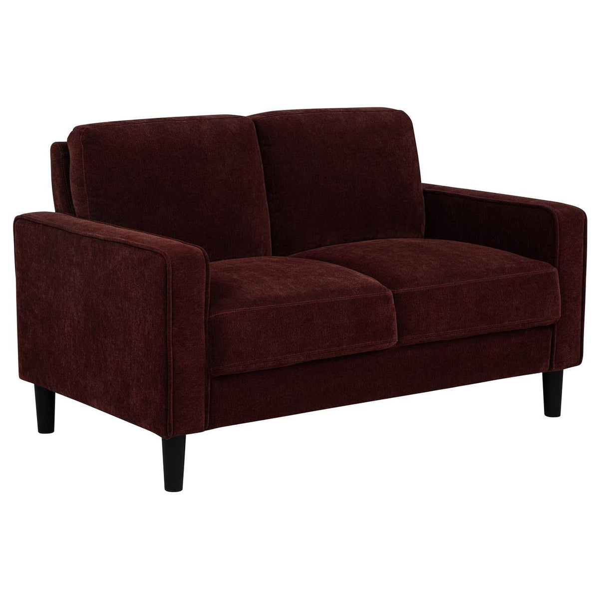 511211-S2 Ruth 2-piece Fabric Upholstered Track Arm Sofa Rust Red