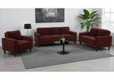 511211-S3 Ruth 3-piece Fabric Upholstered Track Arm Sofa Rust Red