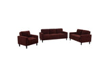 511211-S3 Ruth 3-piece Fabric Upholstered Track Arm Sofa Rust Red