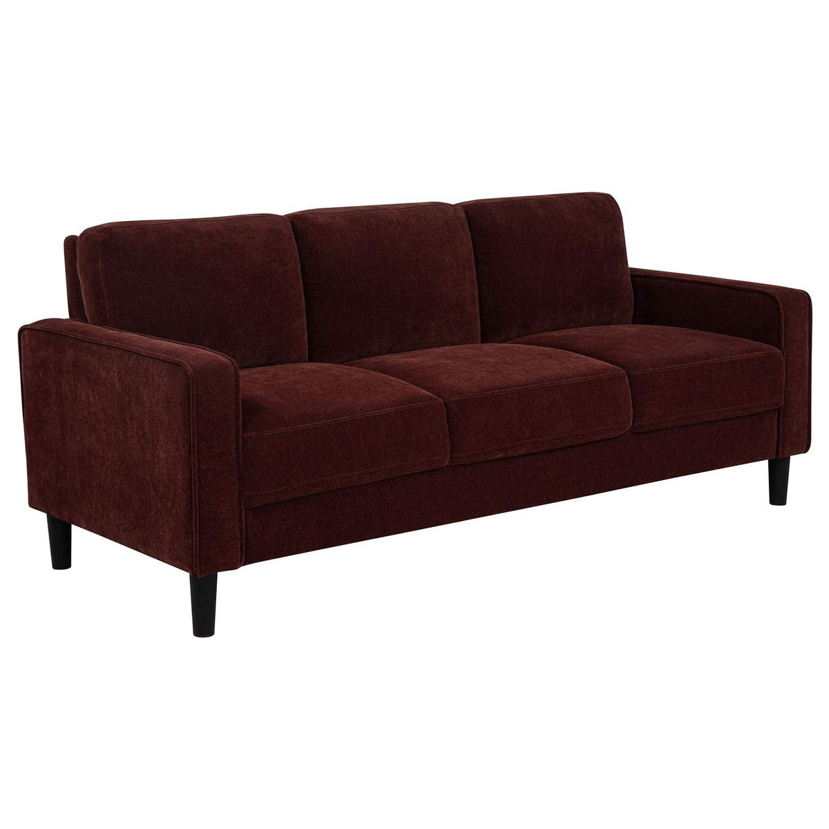 511211-S3 Ruth 3-piece Fabric Upholstered Track Arm Sofa Rust Red