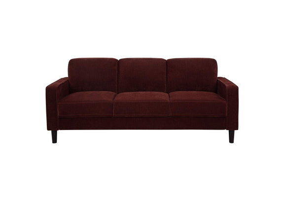 511211-S3 Ruth 3-piece Fabric Upholstered Track Arm Sofa Rust Red