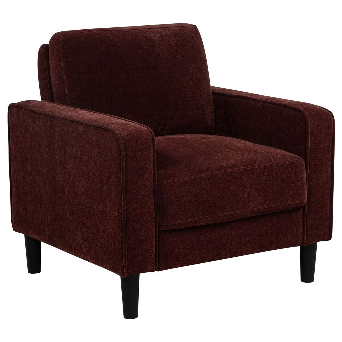 511211-S3 Ruth 3-piece Fabric Upholstered Track Arm Sofa Rust Red