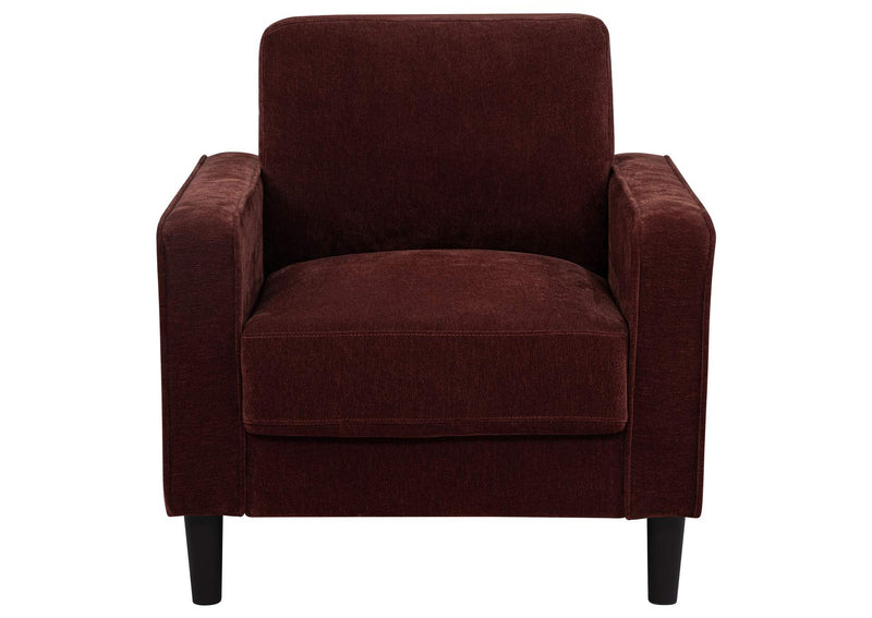 511211-S3 Ruth 3-piece Fabric Upholstered Track Arm Sofa Rust Red