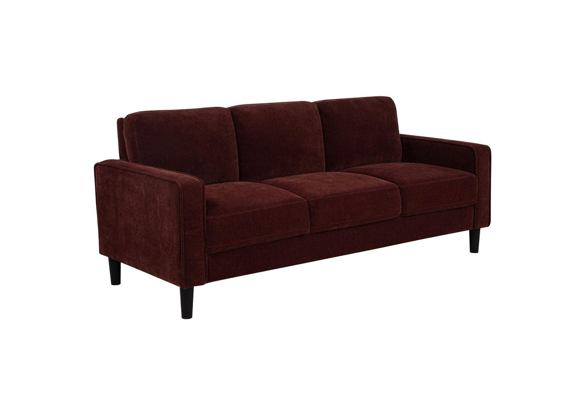 511211 Ruth 77-inch Fabric Upholstered Track Arm Sofa Rust Red