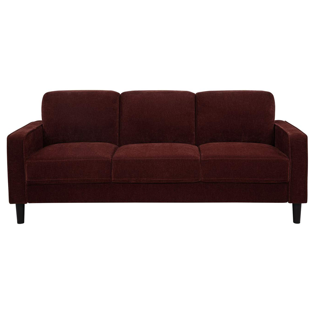 511211 Ruth 77-inch Fabric Upholstered Track Arm Sofa Rust Red