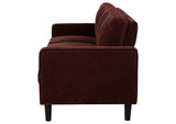 511211 Ruth 77-inch Fabric Upholstered Track Arm Sofa Rust Red