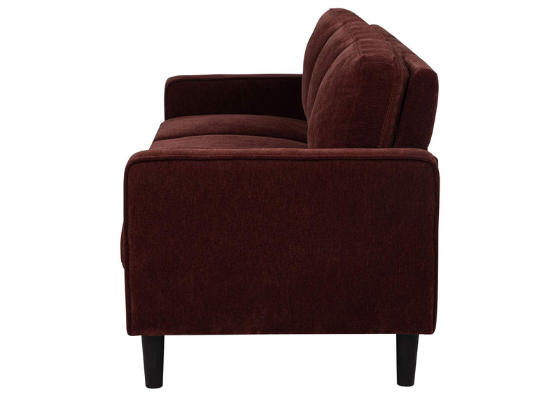 511211 Ruth 77-inch Fabric Upholstered Track Arm Sofa Rust Red