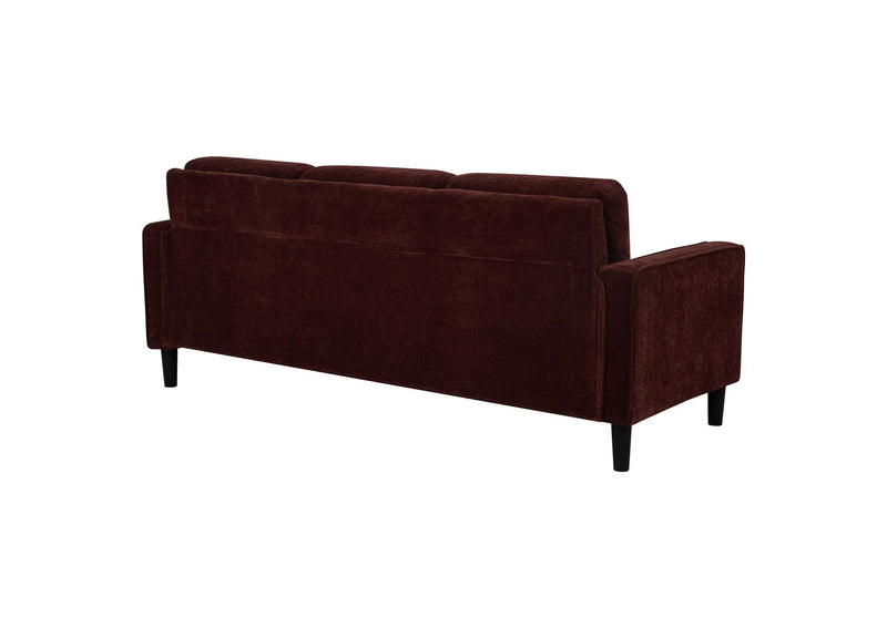 511211 Ruth 77-inch Fabric Upholstered Track Arm Sofa Rust Red