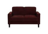 511212 Ruth Fabric Upholstered Track Arm Loveseat Rust Red
