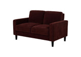511212 Ruth Fabric Upholstered Track Arm Loveseat Rust Red