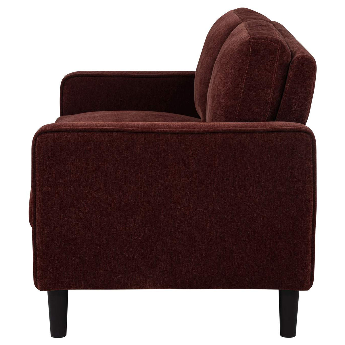 511212 Ruth Fabric Upholstered Track Arm Loveseat Rust Red