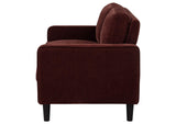 511212 Ruth Fabric Upholstered Track Arm Loveseat Rust Red