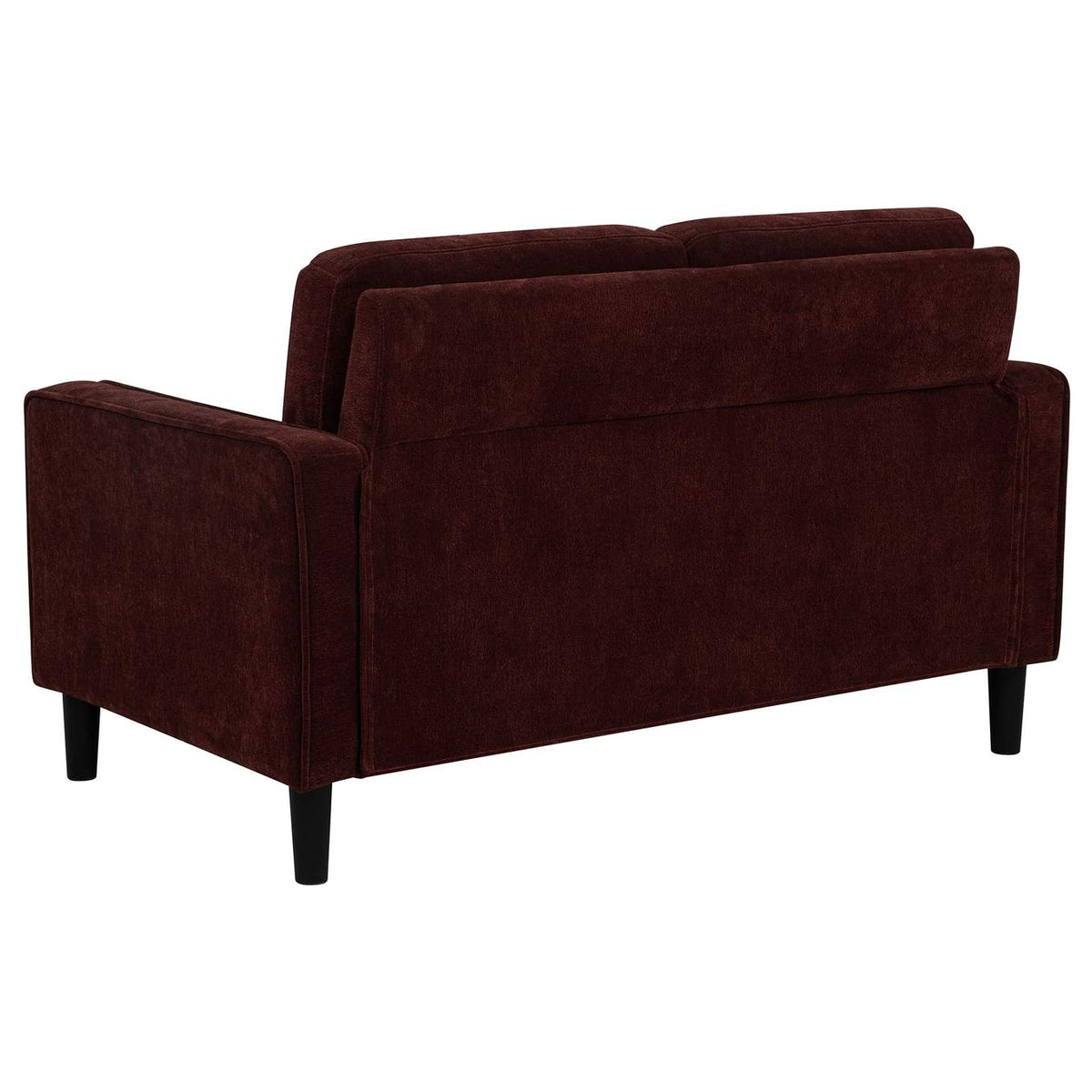 511212 Ruth Fabric Upholstered Track Arm Loveseat Rust Red