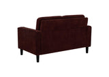 511212 Ruth Fabric Upholstered Track Arm Loveseat Rust Red