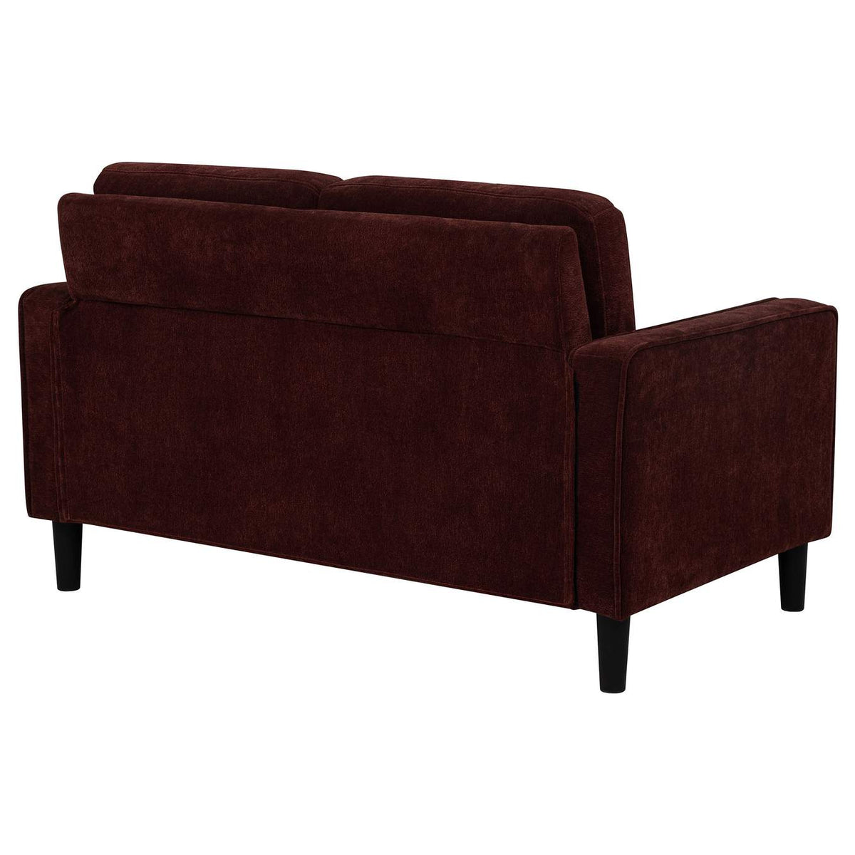 511212 Ruth Fabric Upholstered Track Arm Loveseat Rust Red