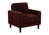 511213 Ruth Fabric Upholstered Track Arm Accent Chair Rust Red
