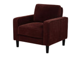 511213 Ruth Fabric Upholstered Track Arm Accent Chair Rust Red