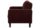 511213 Ruth Fabric Upholstered Track Arm Accent Chair Rust Red