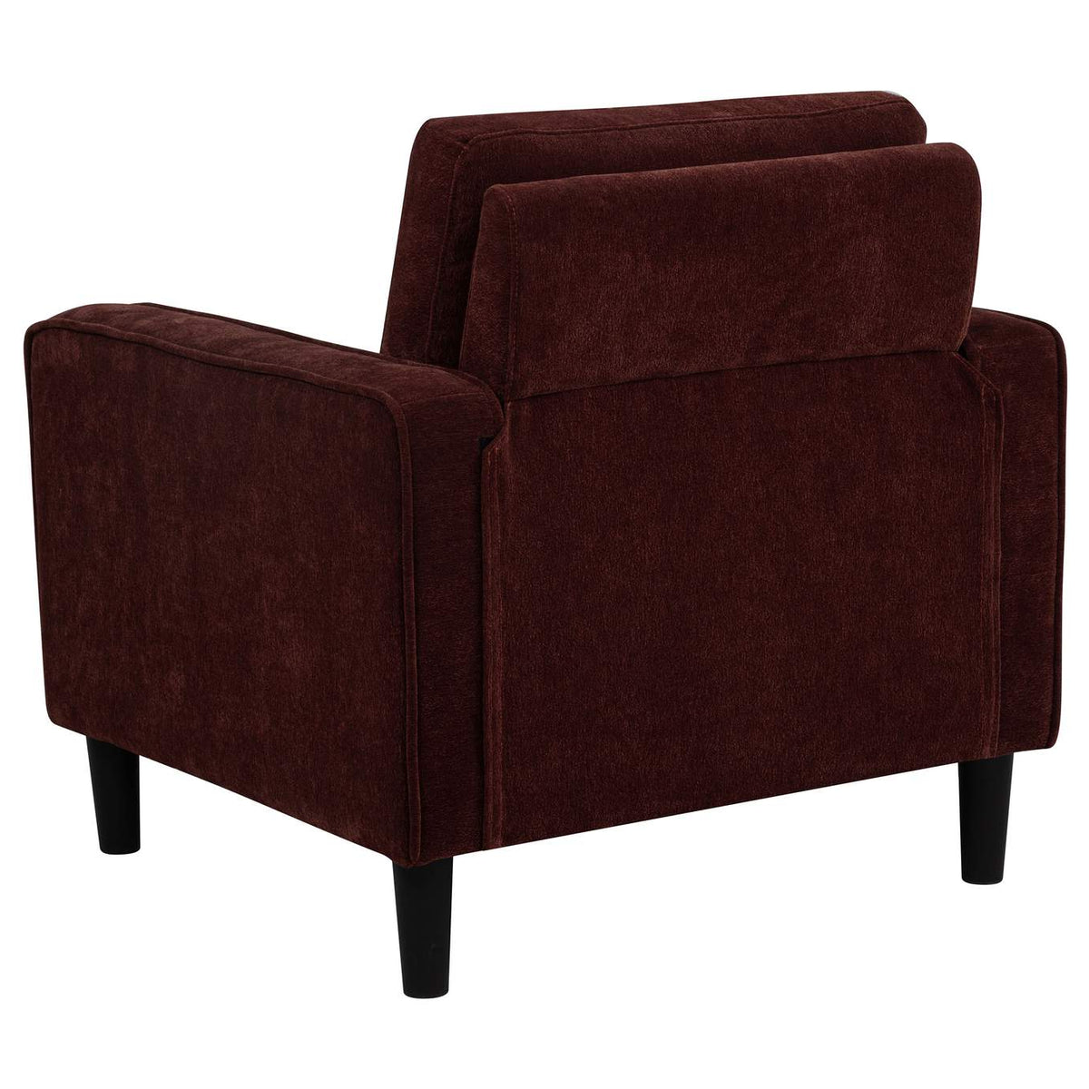 511213 Ruth Fabric Upholstered Track Arm Accent Chair Rust Red