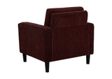 511213 Ruth Fabric Upholstered Track Arm Accent Chair Rust Red