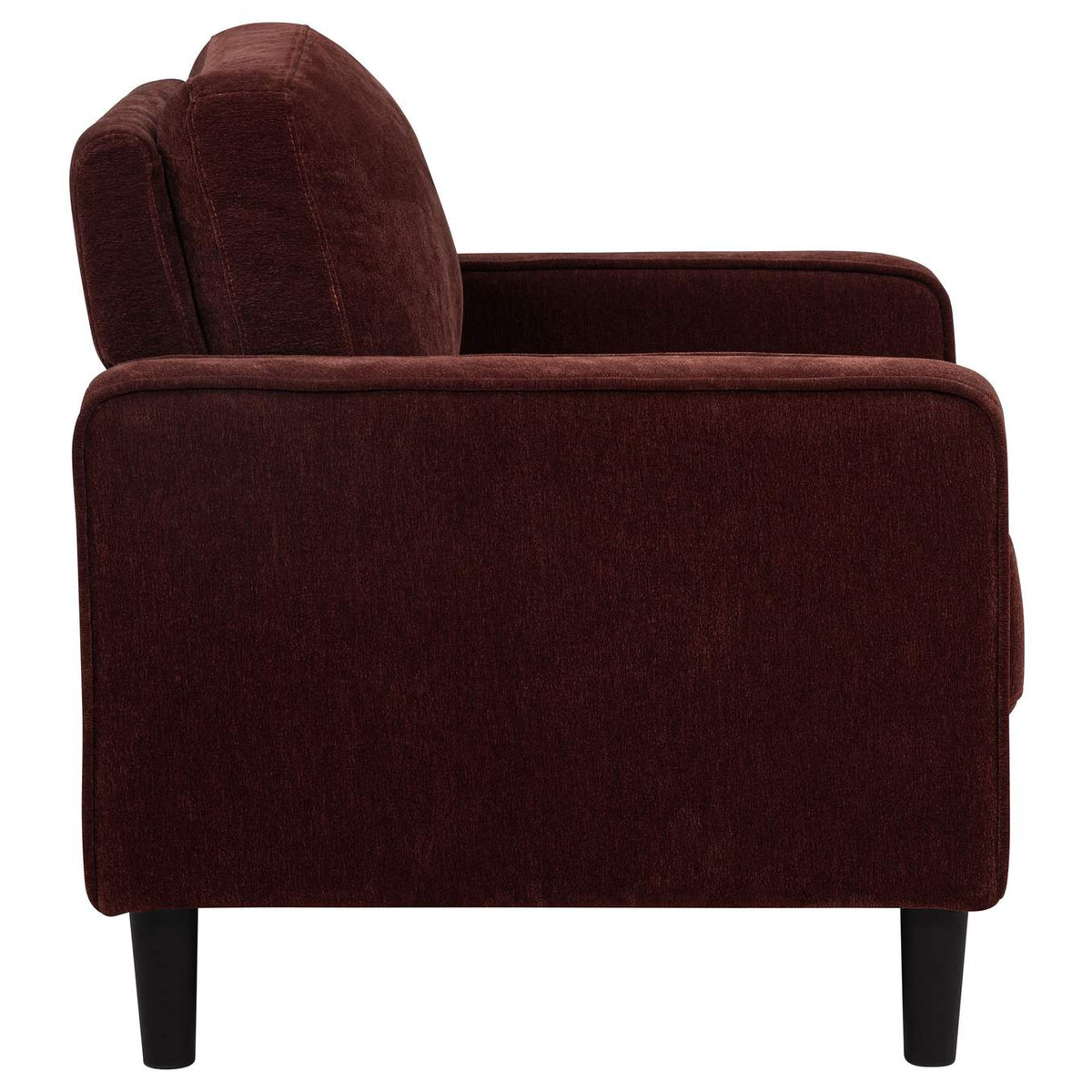 511213 Ruth Fabric Upholstered Track Arm Accent Chair Rust Red