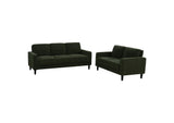 511214-S2 Ruth 2-piece Fabric Upholstered Track Arm Sofa Matcha Green