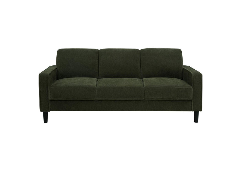 511214-S2 Ruth 2-piece Fabric Upholstered Track Arm Sofa Matcha Green