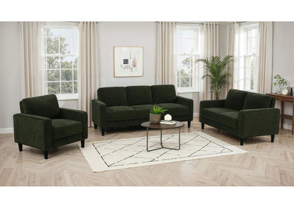 511214-S3 Ruth 3-piece Fabric Upholstered Track Arm Sofa Matcha Green