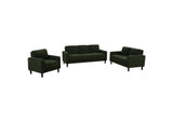 511214-S3 Ruth 3-piece Fabric Upholstered Track Arm Sofa Matcha Green