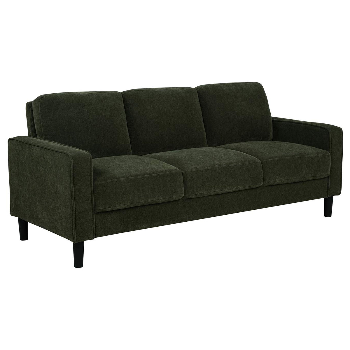 511214-S3 Ruth 3-piece Fabric Upholstered Track Arm Sofa Matcha Green