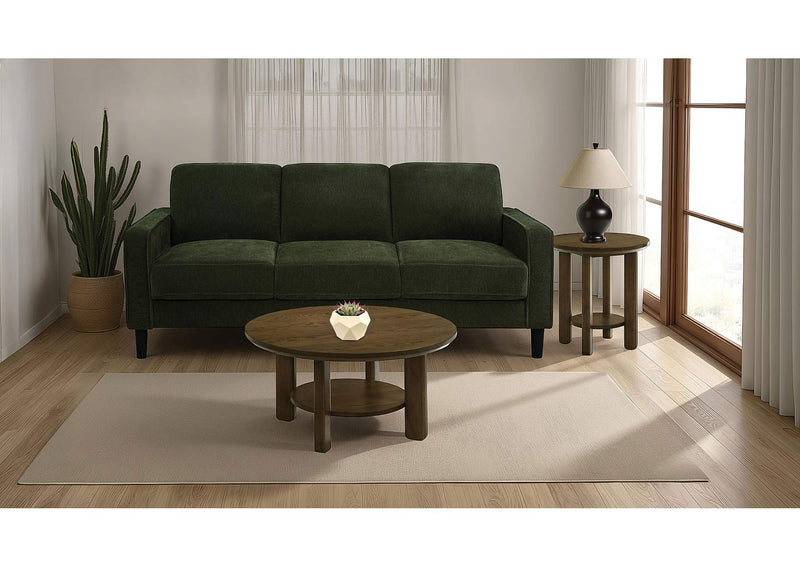 511214 Ruth 77-inch Fabric Upholstered Track Arm Sofa Matcha Green