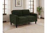 511215 Ruth Fabric Upholstered Track Arm Loveseat Matcha Green