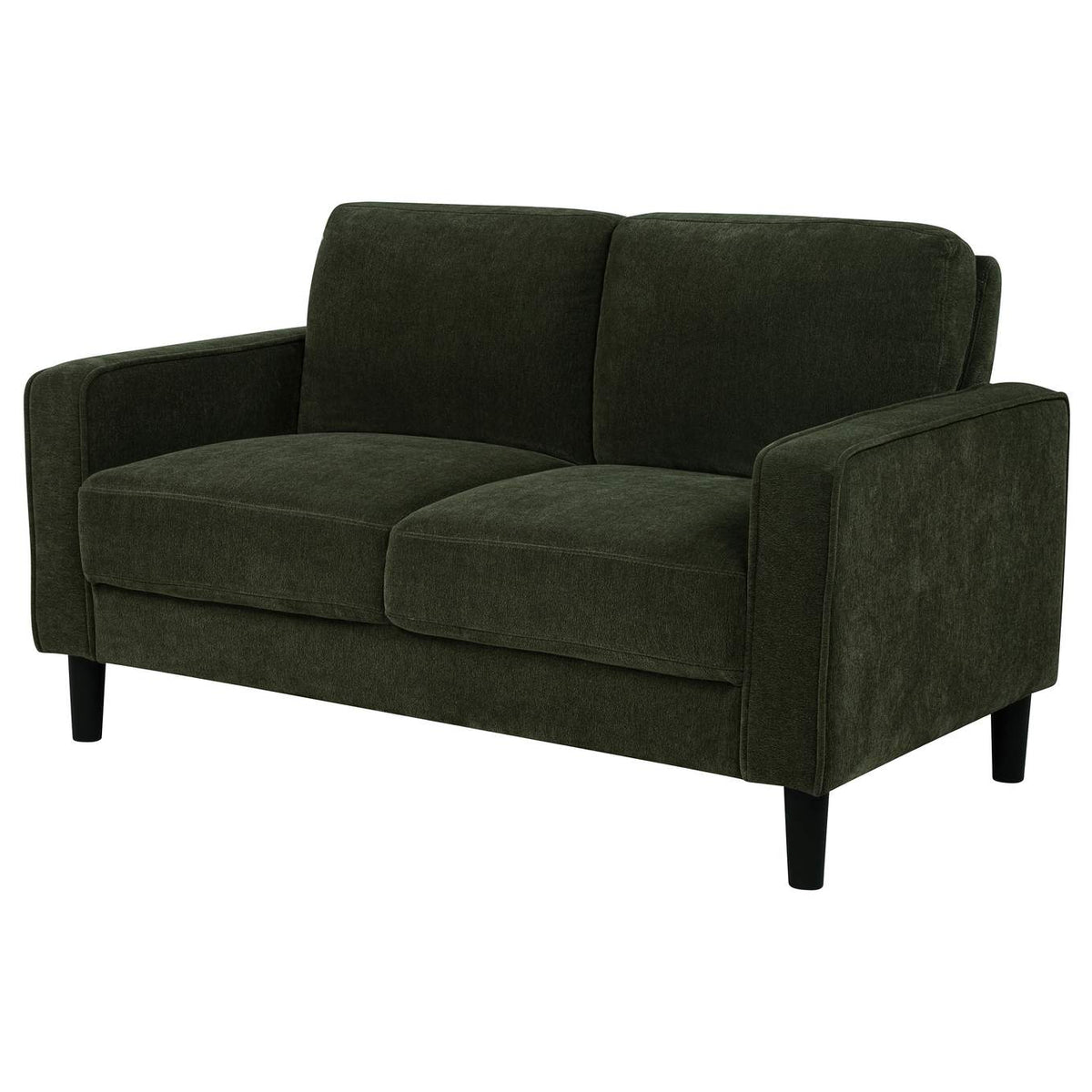 511215 Ruth Fabric Upholstered Track Arm Loveseat Matcha Green
