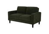 511215 Ruth Fabric Upholstered Track Arm Loveseat Matcha Green