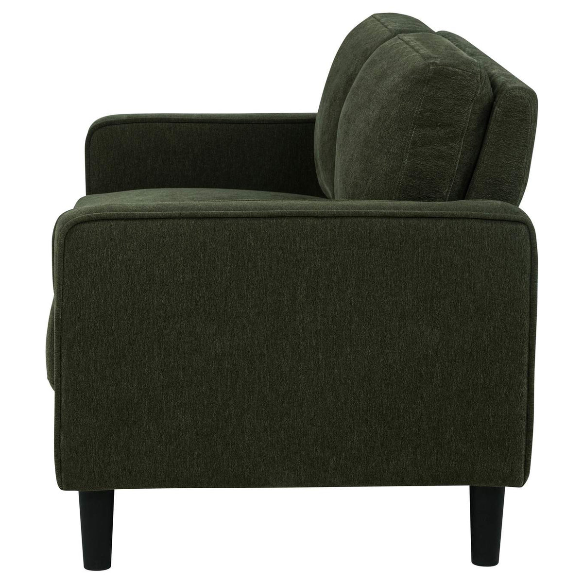 511215 Ruth Fabric Upholstered Track Arm Loveseat Matcha Green